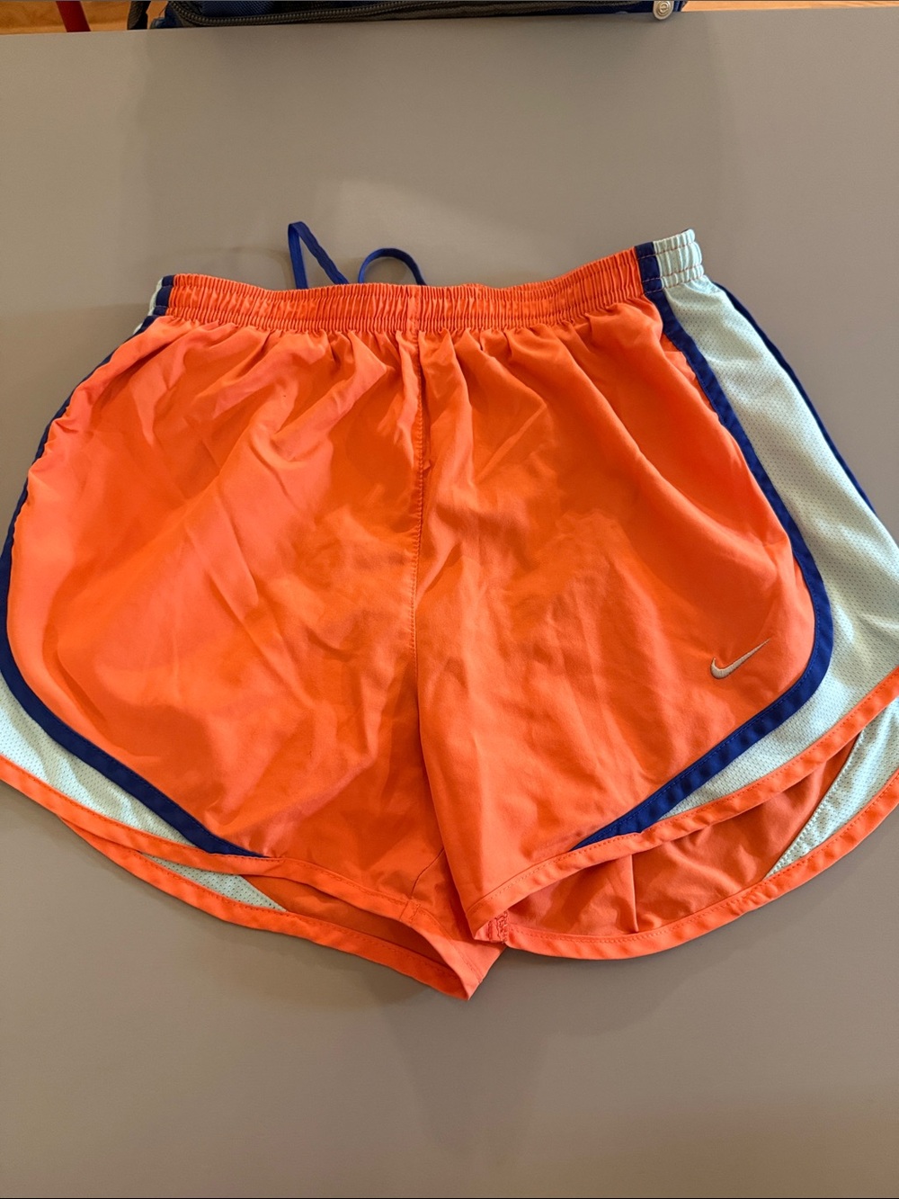 Nike Orange Women's Athletic Shorts with White & Navy Trim